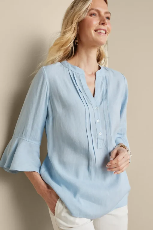 Soft Surroundings Raisa Linen Blend Top- Tops