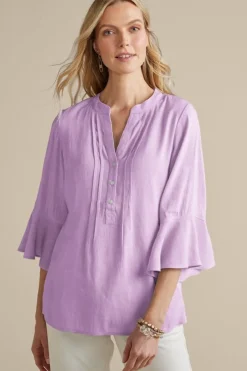 Soft Surroundings Raisa Linen Blend Top- Tops