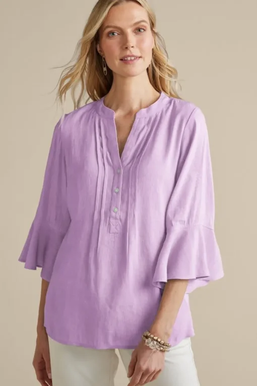 Soft Surroundings Raisa Linen Blend Top- Tops