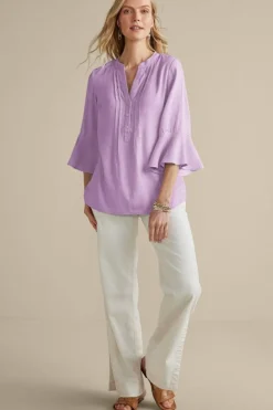Soft Surroundings Raisa Linen Blend Top- Tops