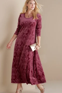 Soft Surroundings Santiago Embossed Velvet Dress- Dresses