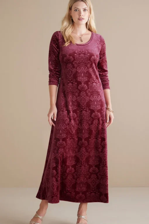 Soft Surroundings Santiago Embossed Velvet Dress- Dresses