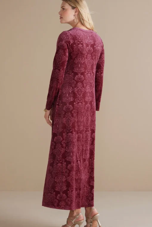 Soft Surroundings Santiago Embossed Velvet Dress- Dresses