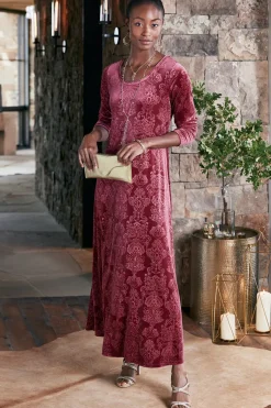 Soft Surroundings Santiago Embossed Velvet Dress- Dresses