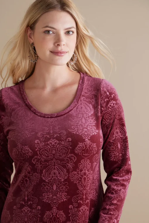 Soft Surroundings Santiago Embossed Velvet Dress- Dresses