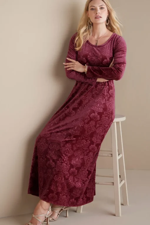 Soft Surroundings Santiago Embossed Velvet Dress- Dresses