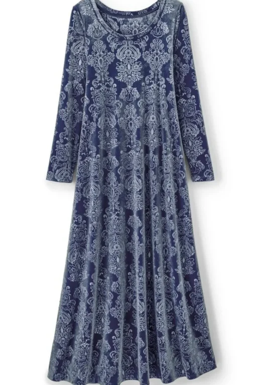 Soft Surroundings Santiago Embossed Velvet Dress- Dresses