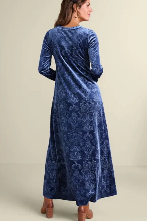 Soft Surroundings Santiago Embossed Velvet Dress- Dresses