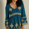 Soft Surroundings Setara 3/4 Sleeve Top- Tops