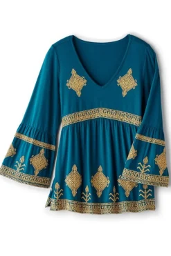 Soft Surroundings Setara 3/4 Sleeve Top- Tops