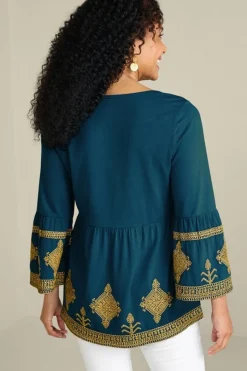 Soft Surroundings Setara 3/4 Sleeve Top- Tops