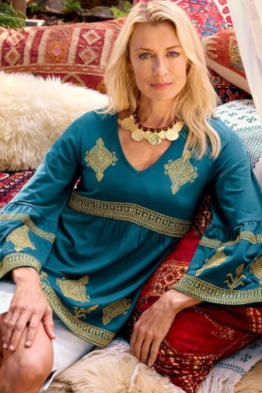Soft Surroundings Setara 3/4 Sleeve Top- Tops