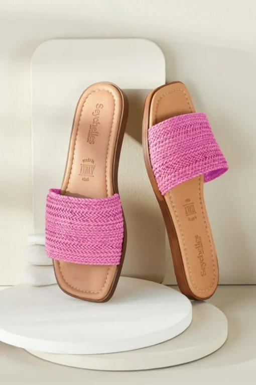 Soft Surroundings Seychelles Palms Perfection Woven Slide- Shoes