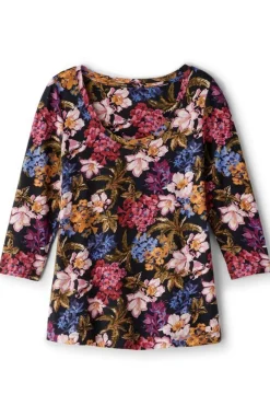 Soft Surroundings Soft Essential Supima 3/4 Sleeve Tee I- Tops