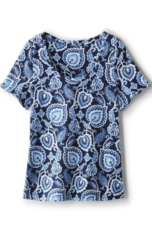 Soft Surroundings Soft Essential Supima Short Sleeve Tee- Tops