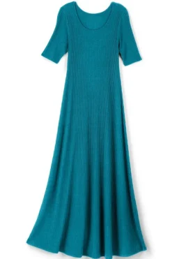 Soft Surroundings Textured Short Sleeve Santiago Dress- Dresses