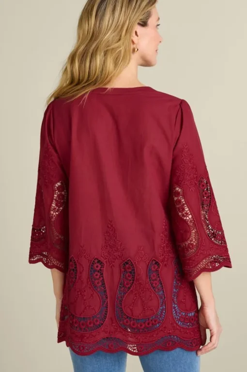 Soft Surroundings Trella Eyelet Top- Tops