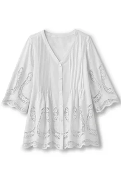 Soft Surroundings Trella Eyelet Top- Tops