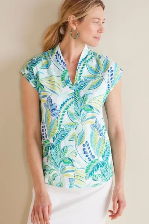 Soft Surroundings Twilight Luau Printed Tunic- Tops