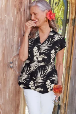 Soft Surroundings Twilight Luau Printed Tunic- Tops