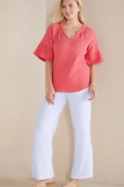 Soft Surroundings Vinka Gauze Pullover- Tops