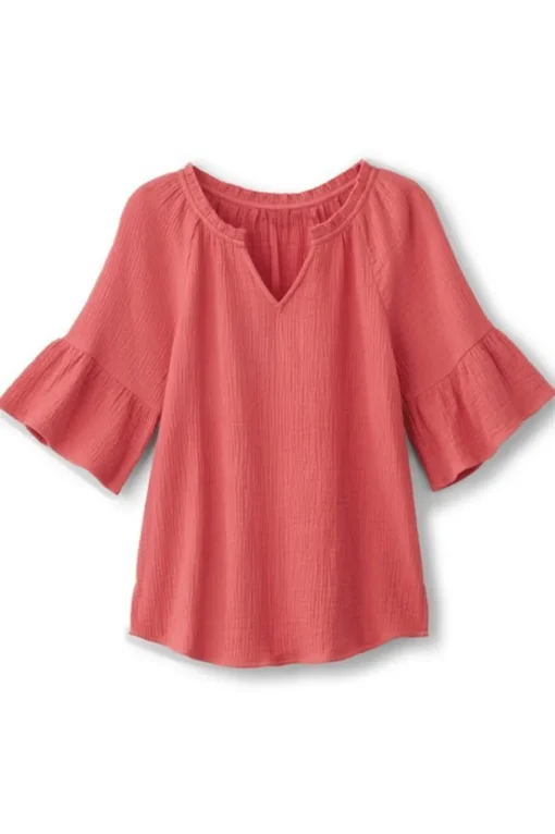 Soft Surroundings Vinka Gauze Pullover- Tops