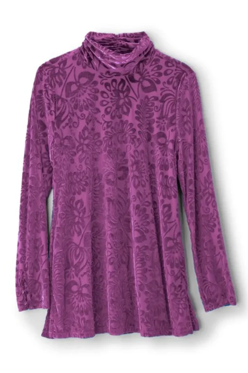 Soft Surroundings Walden Velvet Turtleneck- Tops