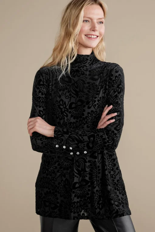 Soft Surroundings Walden Velvet Turtleneck- Tops