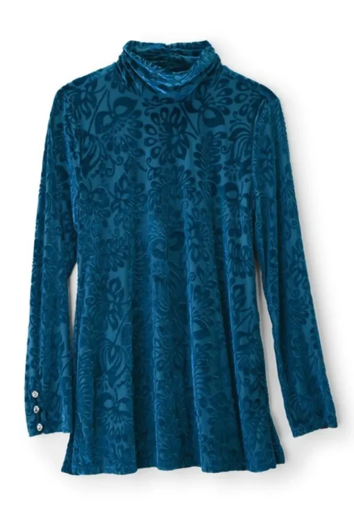 Soft Surroundings Walden Velvet Turtleneck- Tops