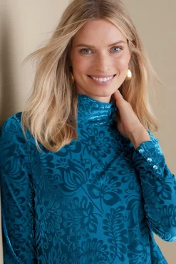 Soft Surroundings Walden Velvet Turtleneck- Tops