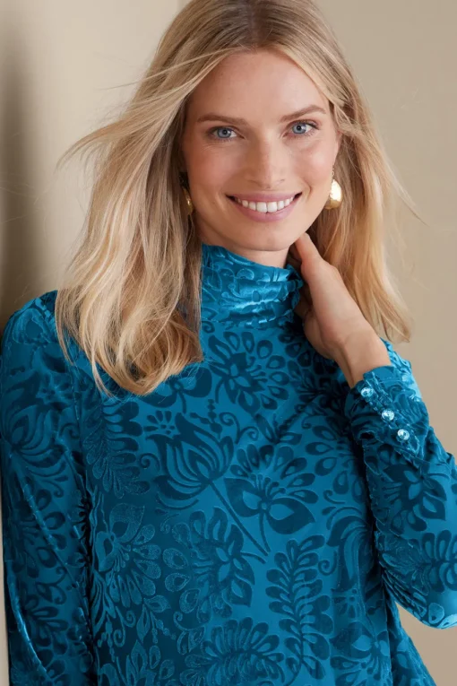 Soft Surroundings Walden Velvet Turtleneck- Tops