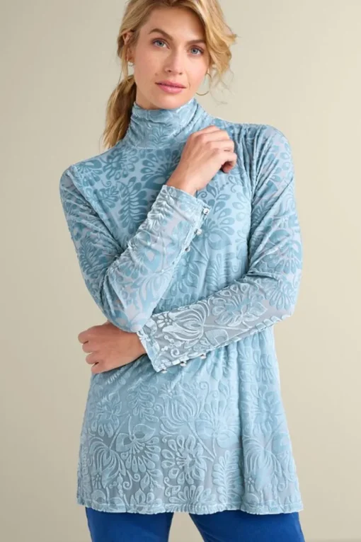 Soft Surroundings Walden Velvet Turtleneck- Tops
