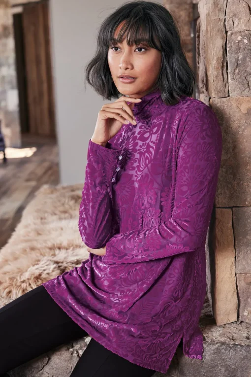 Soft Surroundings Walden Velvet Turtleneck- Tops