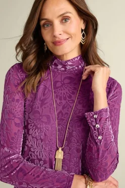 Soft Surroundings Walden Velvet Turtleneck- Tops