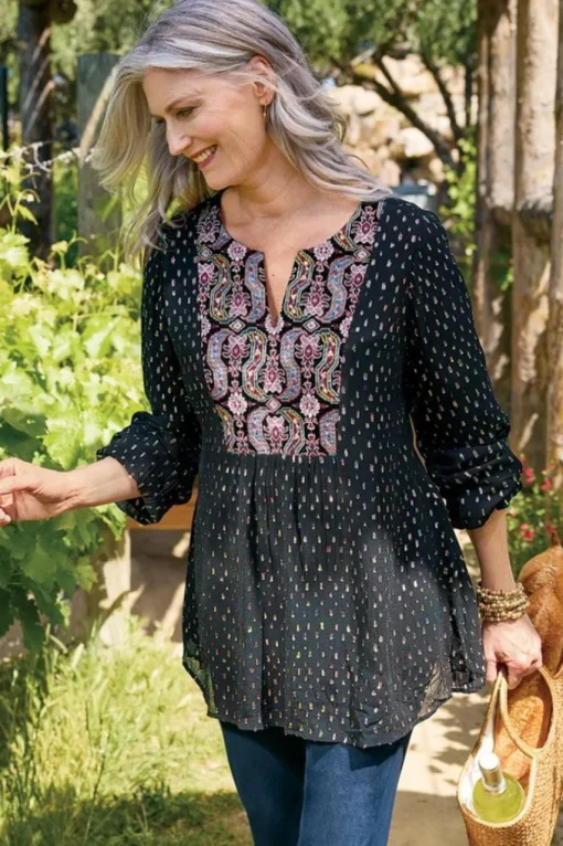 Soft Surroundings Wynn Shimmer Tunic- Tops