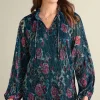 Soft Surroundings Yvonne Shimmer Top- Tops