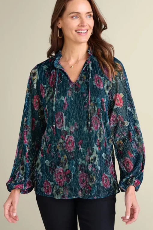 Soft Surroundings Yvonne Shimmer Top- Tops