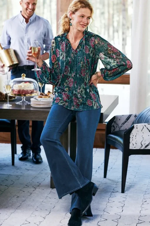 Soft Surroundings Yvonne Shimmer Top- Tops